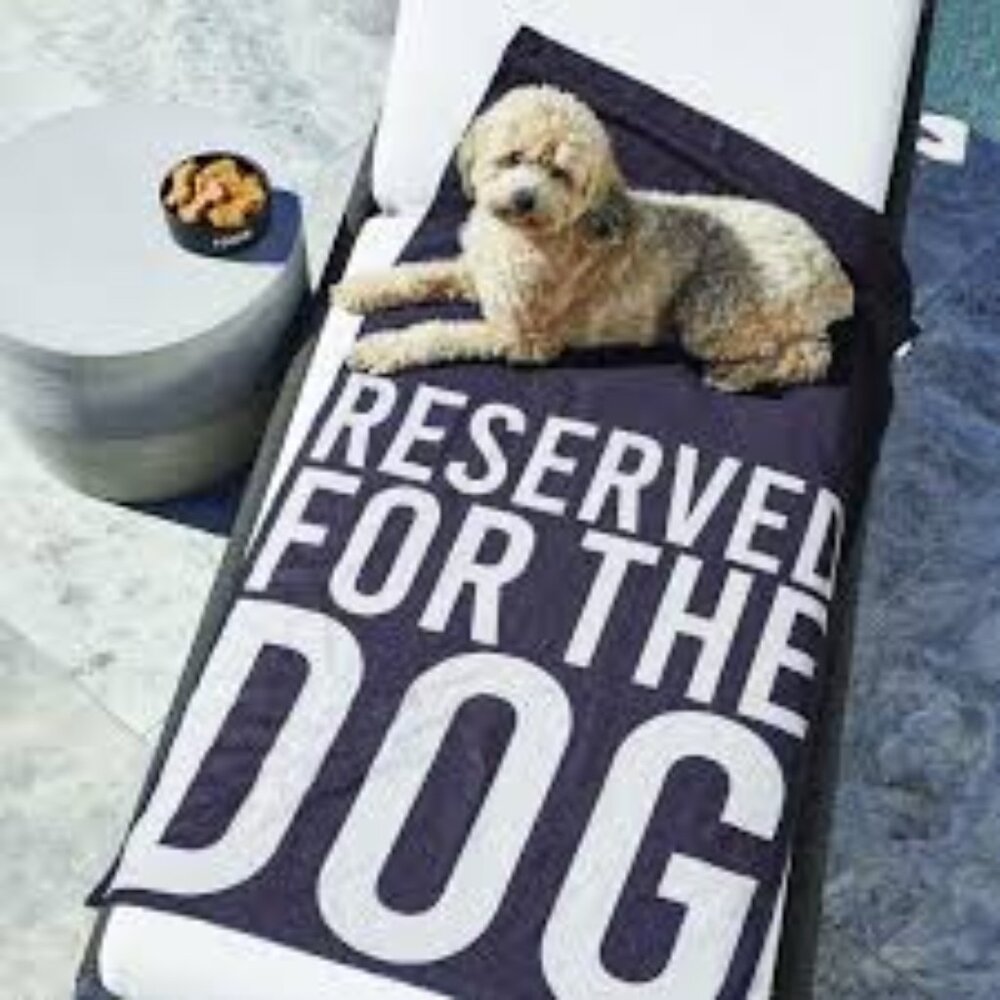 Reserved for dog towel from Santa Barbara Design Studio